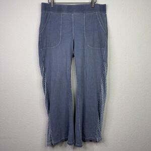 Mindset by XCVI Pants Womens XL Blue Wide Leg Lounge Textured Boho Lagenlook